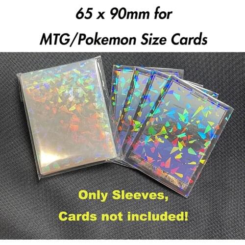 200pcs/lot Broken Gemstone Broken Glass Laser Flashing Card Film Card Film 65X90mm Yu-Gi-Oh VG Ultraman Unseal Card Sleeves