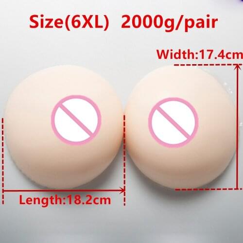 2000g/Pair Silicone Breast Forms for Men White Crossdress Breast Huge Boobs Form Drag Queen Shemale Artificial Breast