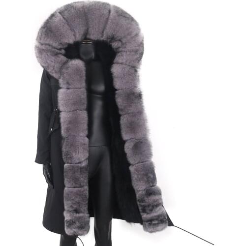 2021 Waterproof Real Fox Fur Coat Long Parka Winter Jacket Men 7xl X-long Natural Raccoon Fur Liner Outerwear Warm