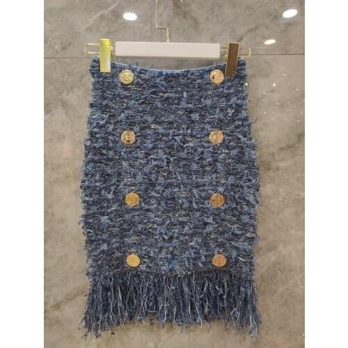 2021FW Autumn Fashion Top Quality Women Casual Tassel A-Line Skirt For Female Gdnz 8.18