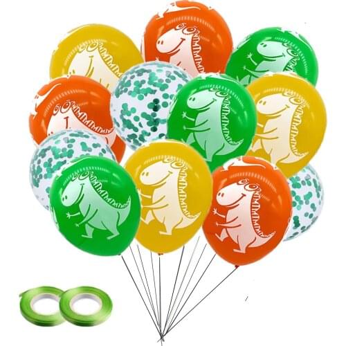32 pcs Pack Dinosaur Latex Balloons set 12" Dinosaur Globos Confetti Balloons for Kids Baby Shower Birthday Party Decorations