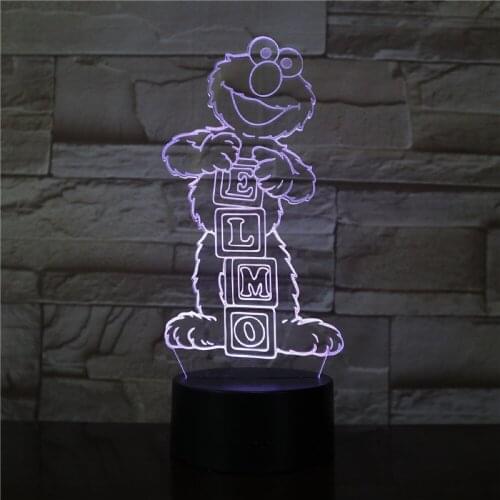 3D Lamp Awesome Sesame Street ELMO Pretty Present for Children for Indoor Decoration 7 Colors with Remote Led Night Light Lamp