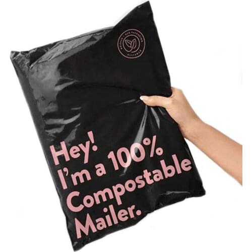 50pcs Eco-Friendly Courier Bags 100% D2W Biodegradable Poly Adhesive Self-Seal Mailing Envelope Bag Waterproof Pouch Bag