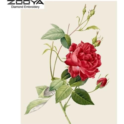 ZOOYA Diamond Embroidery 5D DIY Diamond Painting Red Rose Flowers Diamond Painting Cross Stitch Rhinestone Decoration CJ389