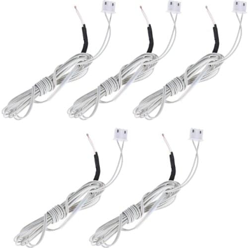 Anet 5pcs NTC 3950 100K ohm Thermistor Temperature Sensor with 1.1m Cable For A8 A6 E10 E16 E12 RepRap Prusa i3 3D Printer