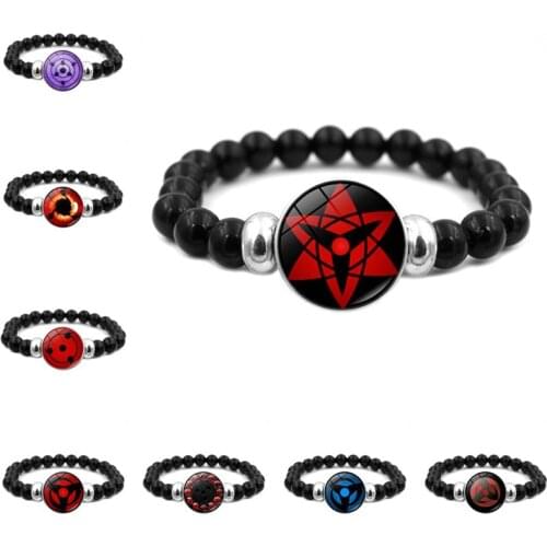 Anime Cartoon Diy Beads Bracelet Men Mangekyou Sharingan Eye Charms for Bracelets for Women Jewelry Cosplay Lover Gift