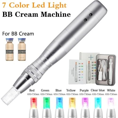 Portable 7Color Light LED BB Cream Glow Pen Treatment Machine for Face Brightening and Wrinkle Removal Natural Liquid Foundation