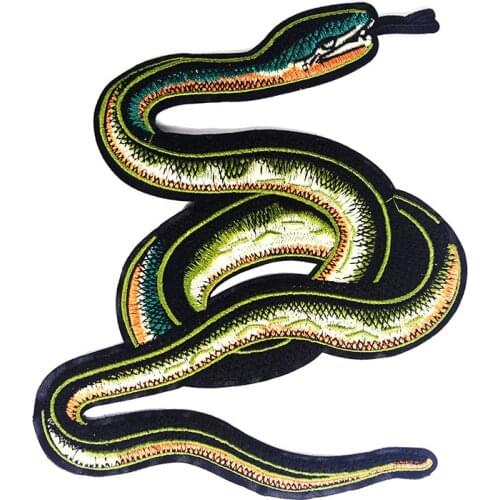 10pieces Green Snake Clothes Applique Decoration Embroidery Patch Coat Sew-on Patches Motif Sewing Accessories for Craft TH1164