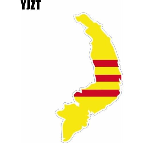 YJZT 16.4CM*8.3CM Accessories South Vietnam Flag Map Car Sticker Helmet Decal 6-1179