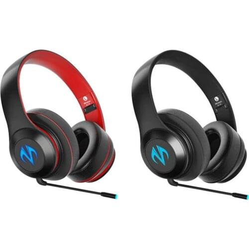 Wireless Headset Bilateral Stereo Music Headphones With RGB Light Mic Bluetooth 5.0 Low-latency Gaming Earphone 24H Playtime