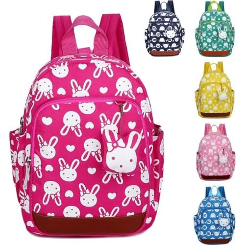 Quality Anti-lost Kids school Backpack Cute Cartoon rabbit bears Printing Children school bag for Girls Kindergaden Backpacks