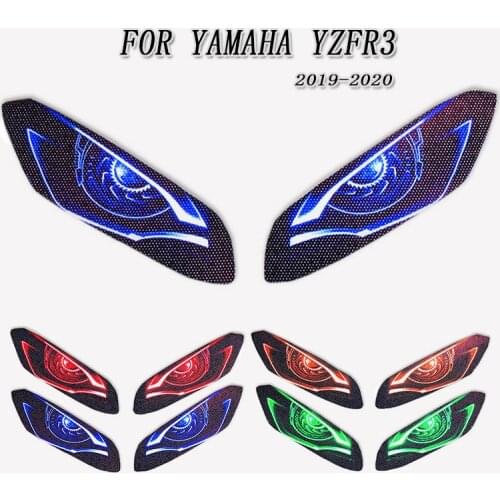 For YAMAHA YZF-R3 YZFR3 YZF R3 2019 2020 Motorcycle 3D Front Fairing Headlight Stickers Guard Head light protection Sticker