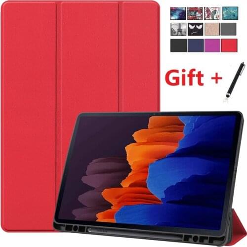 For Samsung Galaxy Tab S7 11'' Case 2020 SM-T870 T875 Auto Sleep/Wake Slim Lightweight Trifold Stand Cases with Pencil Holder