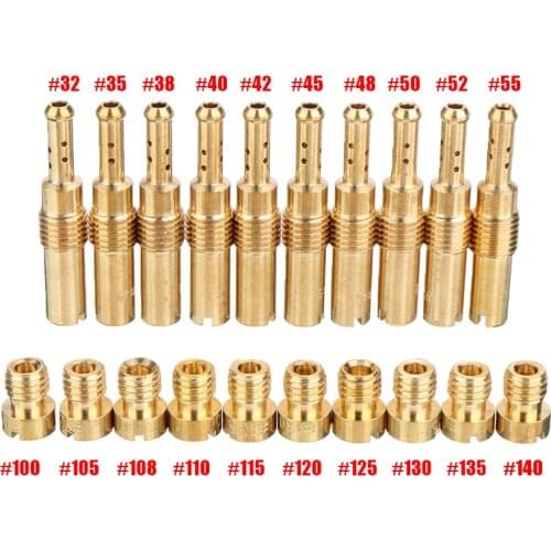 20pcs Carburetor Main Jet Kit with Slow Pilot Jet Set Replacement For PWK Keihin OKO CVK Carburetor
