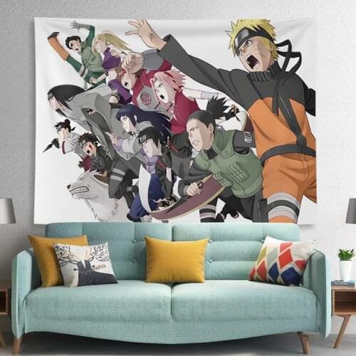 Anime Naruto Printed Tapestry Cartoon Dorm Room Decor Wall Hanging Tapestry Tapiz Wall Decor Tapestries