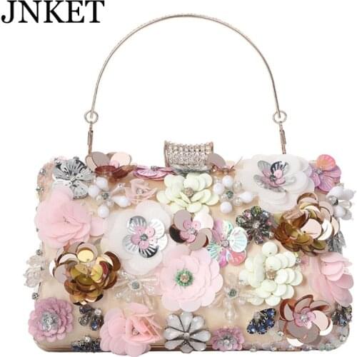 JNKET New Women Flowers Evening Bags Party Purse Clutch Bags Clutches Handbag Female Banquet Bag