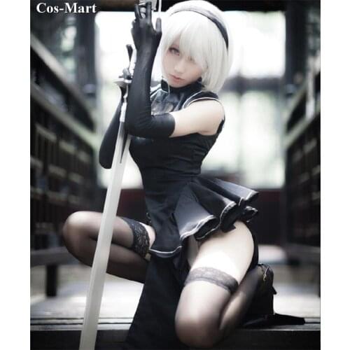 New Game NieR:Automata 2B Cosplay Costume Fashion Balck Cheongsam Unisex Activity Party Role Play Clothing High-End Custom-Make