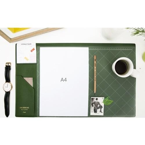 Cute new South Korea A4 large PU leather office school desk pad gift stationery supplies,fine student desk organizer pad ,4color