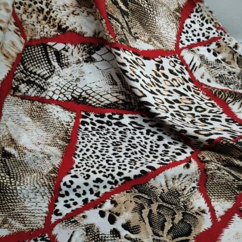Fashion Leopard Stretchy Chiffon Fabric Clothing Material Sewing Textile Summer Dress