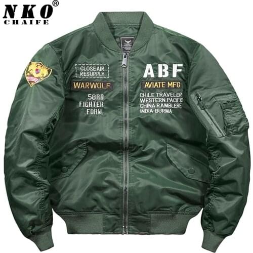 Mens MA1 Bomber Jacket 2021 Spring Autumn Fashion Casual Embroidery Baseball Jacket Coat Men Army Tactics Military Jacket Men