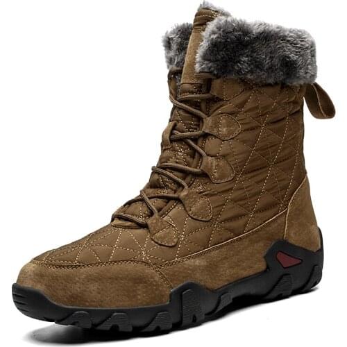 Men Waterproof Winter High Top Sneakers Unisex Casual Shoes Warm Fur Plush Ankle Snow Boots Outdoor Work Shoes zapatillas hombre
