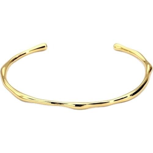 2021 New Irregular Gold Smooth Bracelet Female Lava Open Bracelet Adjustable Bracelet Gift