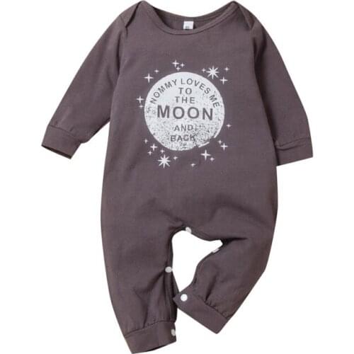 Autumn Casual Baby Boy Letters Print Cute Long Sleeve Romper