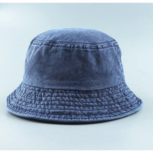 Foldable Denim Bucket Hats Fisherman Hat Washed Unisex Fashion Bob Caps Hip Hop Gorros Men Women Panama Denim Bucket Cap