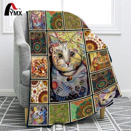 FYMX Cute Cat Single Blankets Cartoon Animals Green Monster Flannel Blanket For Home Bed sofa