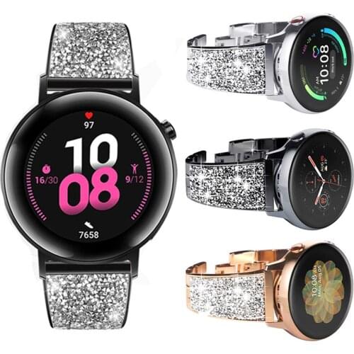 20mm 22mm Womens Band For Huawei Watch GT 2 Pro 42mm 46mm 3 Strap Honor GS Pro / ES Magic Diamond Jewelry Bracelet Watchbands