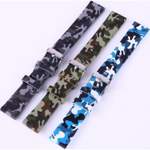 20/22/24mm Classic Silicone Rubber Camouflage Watch Band Fashion Men Women Strap Watchband
