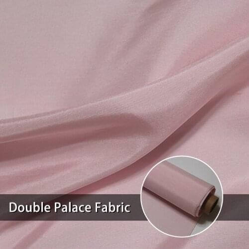 Silk stiff pink Palace silk dress wedding fabric mulberry plain color crisp