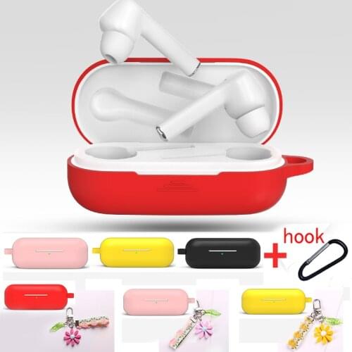 Silicone funda honor flypods 3 case For Huawei Freebuds 3i honor flypods 3i case fashion colorful flower keyring headphone case