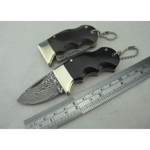 Damascus steel camping hunting folding knife mountaineering outdoor fishing tools self-defense utility knife household low price