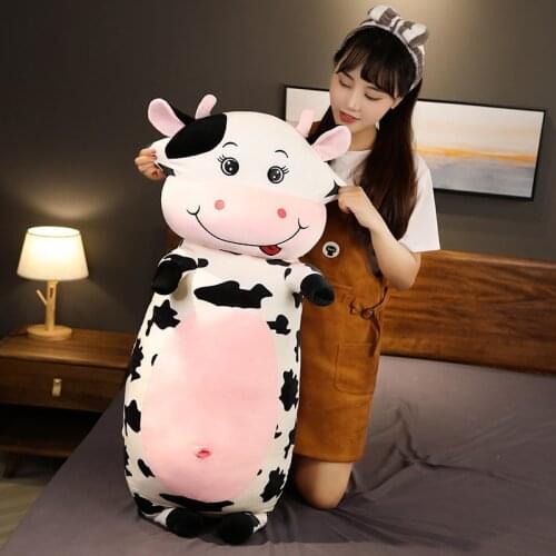Super soft cartoon cow plush toy big hugging sleeping pillow for children boy girl gift decoration 47inch 120cm DY50911