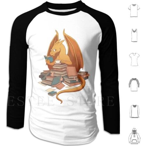 The LibrarianS Horde Hoodies Long Sleeve Dragon Books Literature Reading Library Horde Draco Fantasy Children Kids