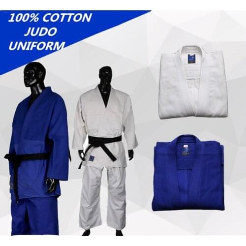 Quality 450gsm Cotton Unisex Judo Uniform Jiu Jitsu Gi Thick Uniform Set Clothes Clothing Wushu Kung Fu Adults Kids Children