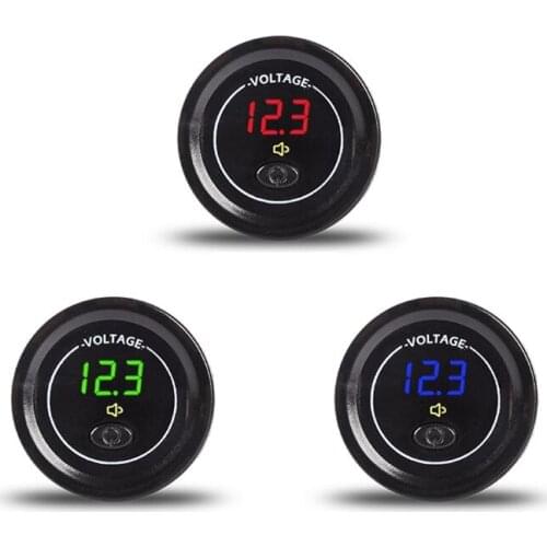 Waterproof Motorcycle Boat Car DC 12V 24V 30V LED Voltmeter Display Voltage Meter with ON OFF Switch Low Voltage Alarm
