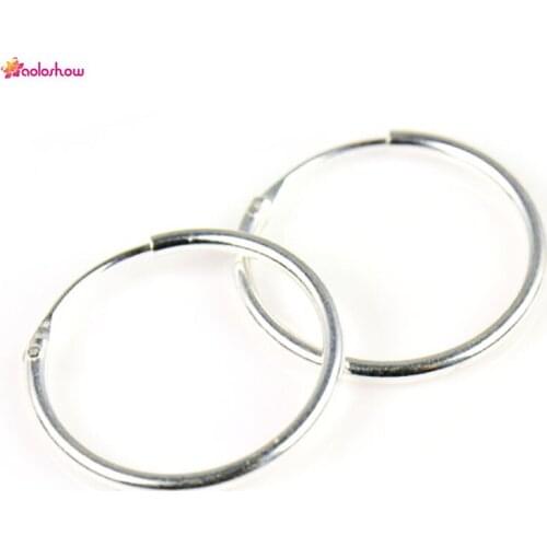 AOLOSHOW 14mm size nose piercing Women ear jewelry Nose lips 925 sterling silver hoop earring women decoration accessories P-700