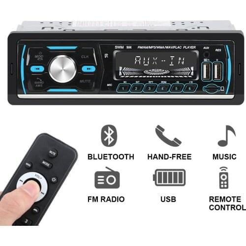 1 Din Digital Media Receiver Remote Control Bluetooth Car Stereo Radio Receiver Multimedia Player Support FM/AM/RDS/DAB/DAB+/MP3