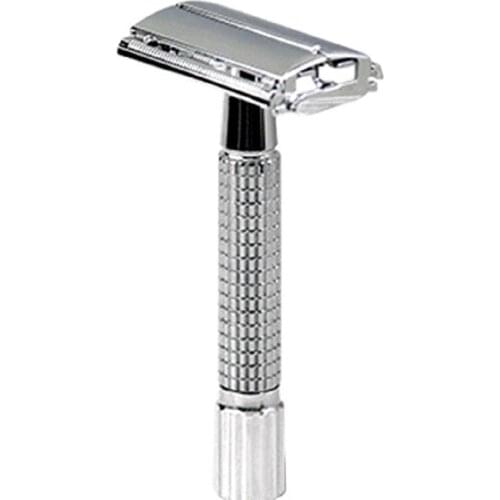 1pcs Manual Stainless Steel Classic Safety Razor Double Edge Mens Shaving Razor Handle For Men Barber Straight Razor