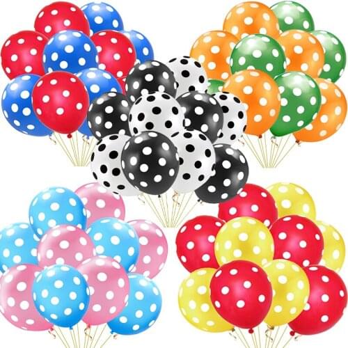 10pcs 12inch Multicolor Polka Dot Latex Balloons black and white baby birthday Wedding Background Decoration Supplies Party
