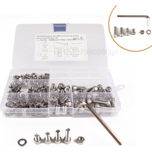 130 Hot Pins Boxed / 304 Stainless Steel Screws / M6 Hexagon Socket Head Screws / Wrench Combination