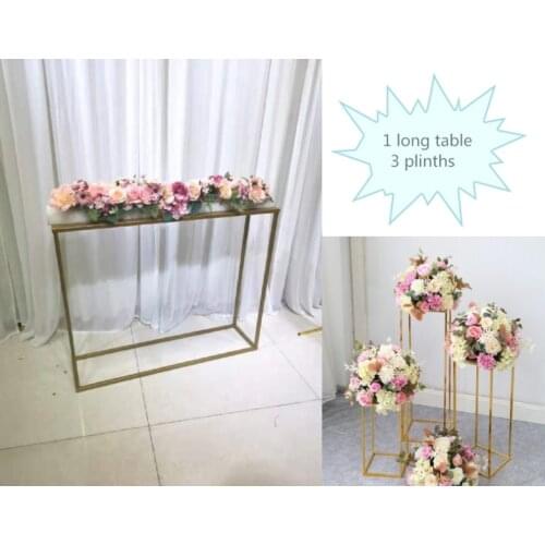4 Pieces Outdoor Lawn Flower Centerpieces Table Display With Pillar Plinths Backdrops For Flora Cake Dessert Decor DIY Rack