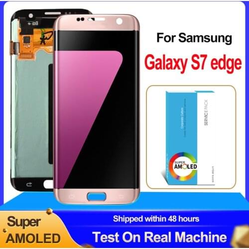 5.5'' Burn Shadow Super AMOLED For Samsung Galaxy S7 edge G935F SM-G935F LCD Display With Frame Touch Screen Digitizer Assembly