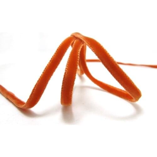 6 / 9 mm| ORANGE DOUBLE SIDED Velvet Ribbon || Swiss Made Nylon Velvet by the YARD