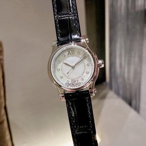 New popular brand casual office quartz watch women luxury crystal leather watch strap stone watch formal clothing jewelry gift