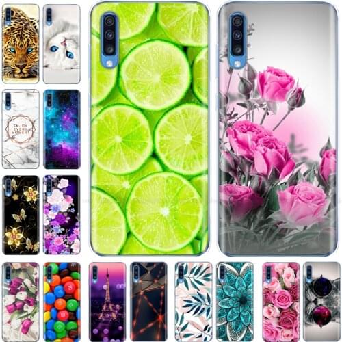For Samsung A70 Case A705 Flower Silicone Back Cover on For Samsung Galaxy A70 Soft TPU phone case A 70 A705F coque shockproof