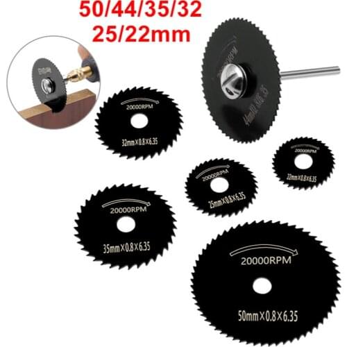 6pcs HSS Circular Saw Blade Rotary Tool For Dremel Metal Cutter Power Tool Set Wood Cutting Discs Drill Mandrel Cutoff