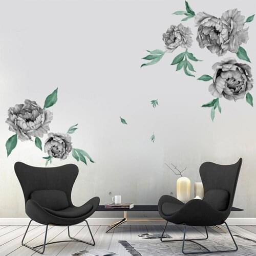 DIY Peony Rose Flower Wall Sticker Household Background Decal Art Decoration Wall Sticker Artificial Decorations